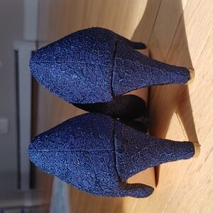 Chase & Chloe Elegant Navy Lace Women's Heels Size 11